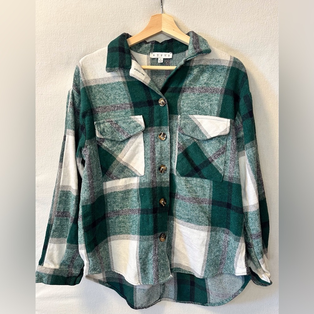 HYFVE Green Plaid Button Down Shirt